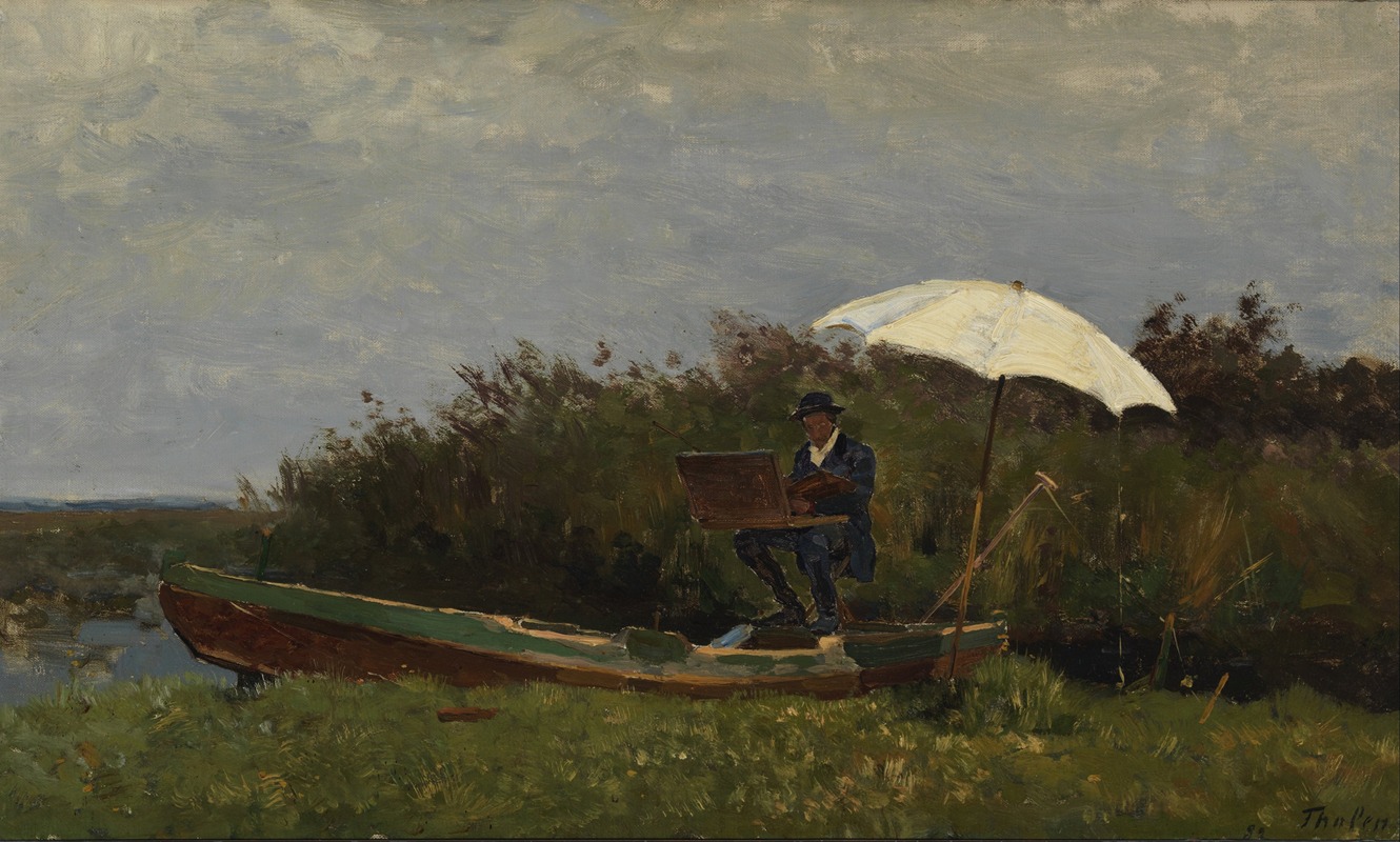Willem Bastiaan Tholen - The Painter Gabriël Working in a Boat