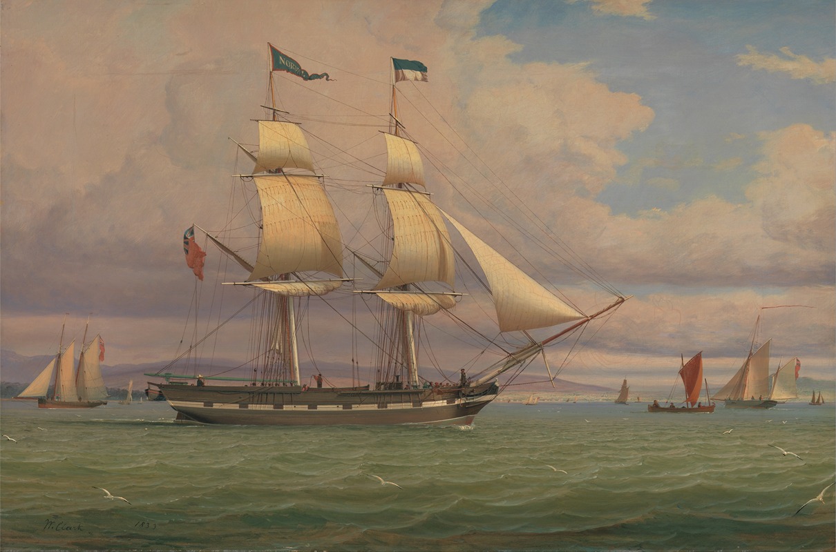 William Clark - The English Brig ‘Norval’ before the Wind
