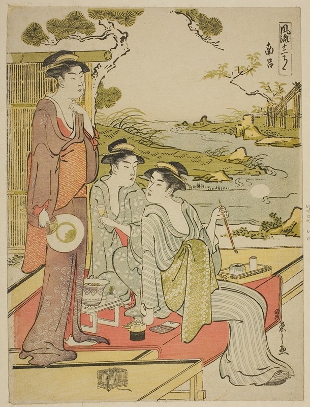 Chōbunsai Eishi - The Eighth Month (Nanryo), from the series a Calendar of Elegance (Furyu junikagetsu)