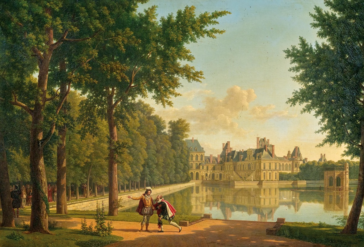 Alexandre Louis Robert Millin du Perreux - Henry VI and Sully before the Château Royal de Fontainebleau