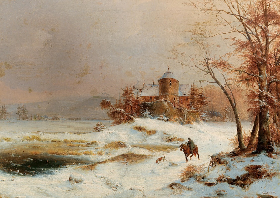 Carl Hilgers - Riders in a vast winter landscape