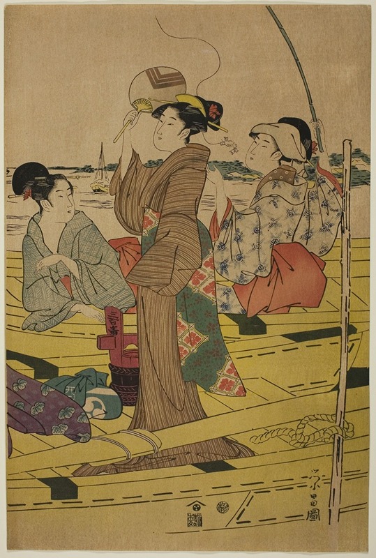 Chokosai Eisho - Women on a Fishing Boat II