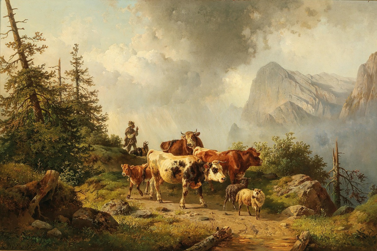 Edmund Mahlknecht - Returning Home from the Alpine Pasture