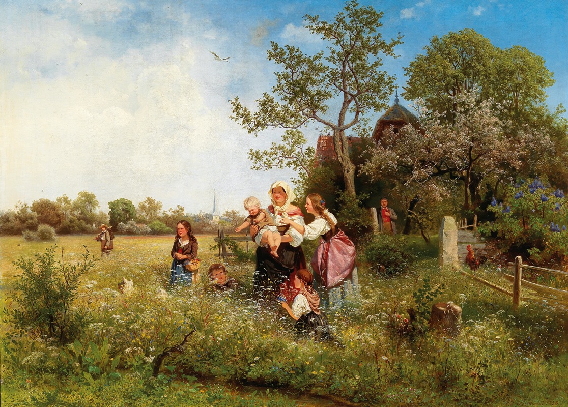 Eduard Leonhardi - A springtime landscape