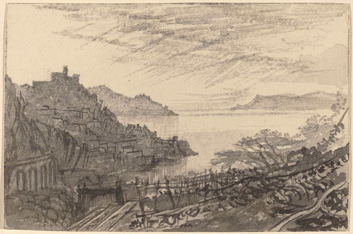 Edward Lear - View of a Bay from a Hillside (Amalfi)