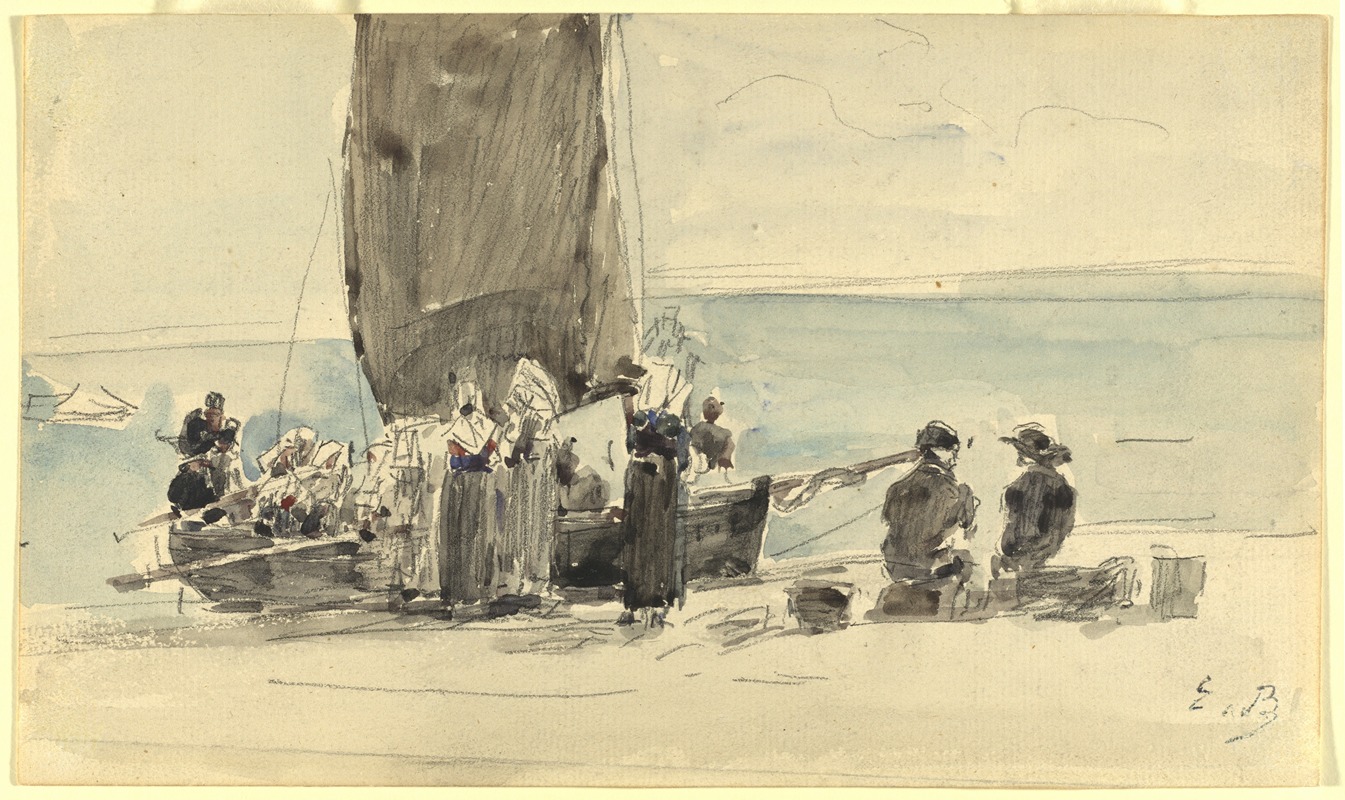 Eugène Boudin - Loading the Boats