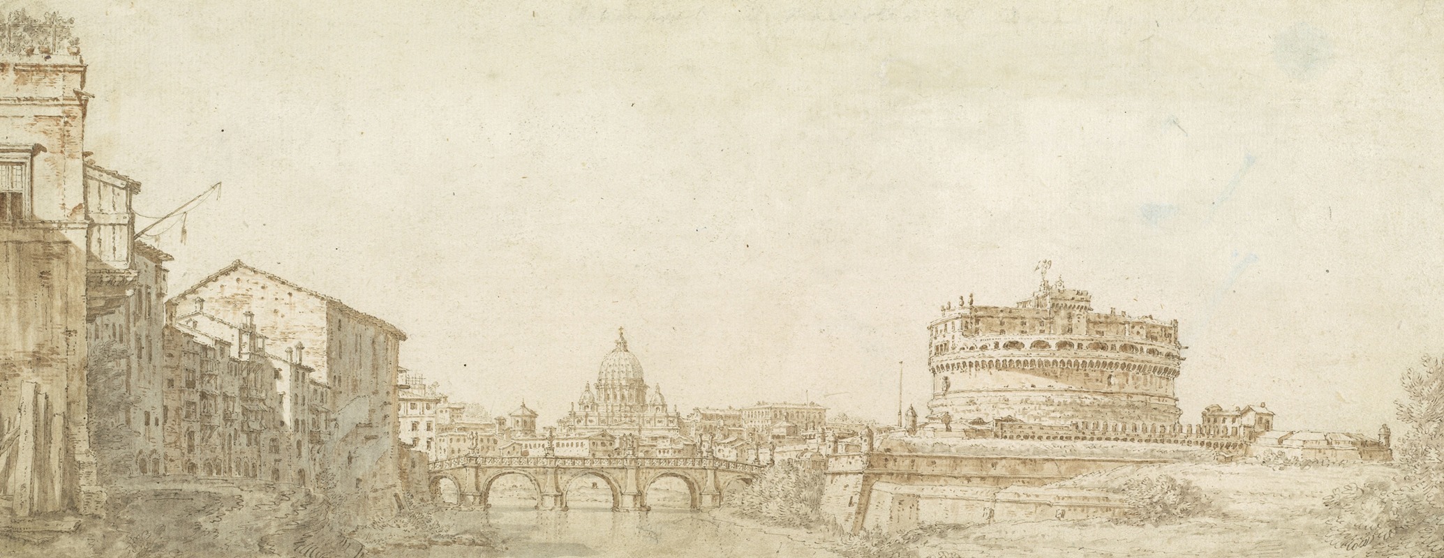Giuseppe Zocchi - View of Rome with the Dome of Saint Peter’s and the Castel Sant’ Angelo