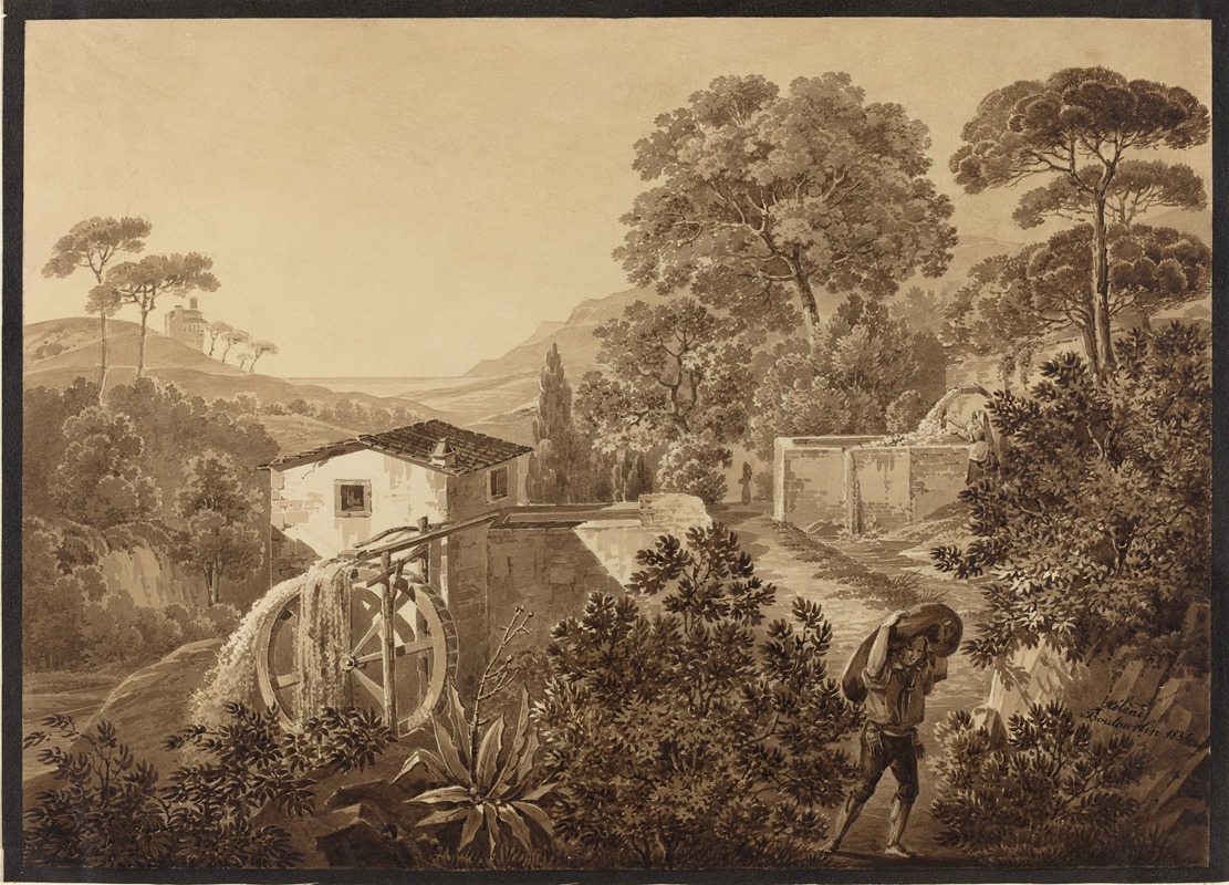 Hélène Boutourlin - Italian Landscape with a Watermill