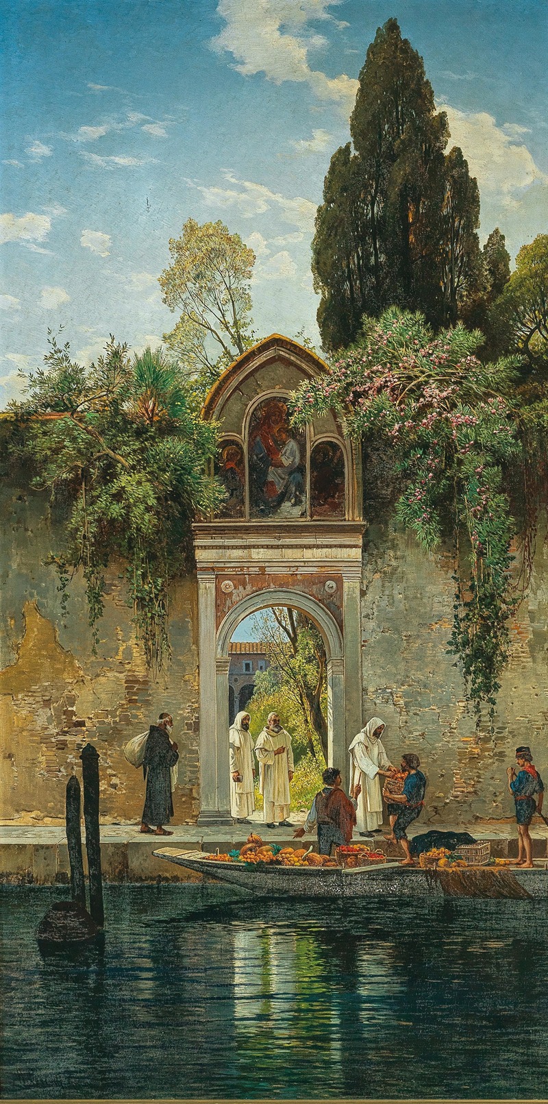 Hermann David Salomon Corrodi - Venice, at the gate of the island monastery of San Lazzaro