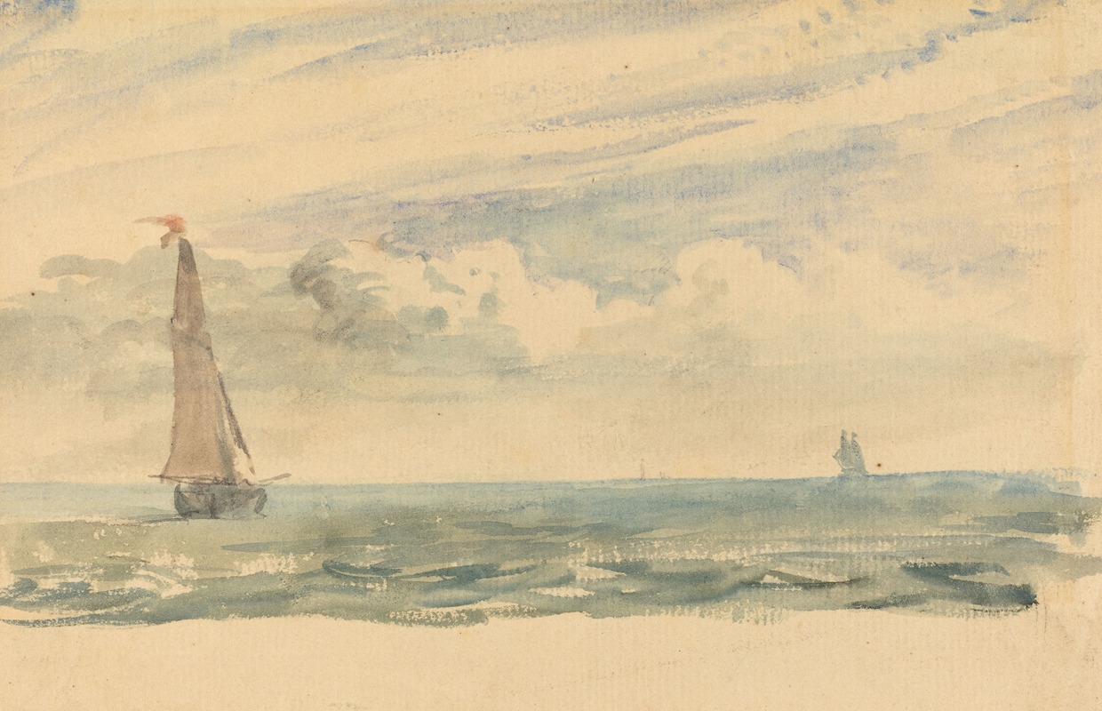 John Constable - A Seascape with Two Sail Boats