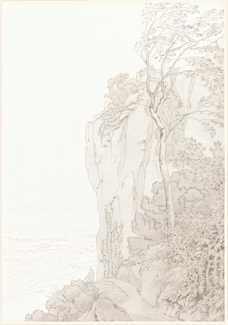 John White Abbott - Sheer Cliffs above a Coastal Road