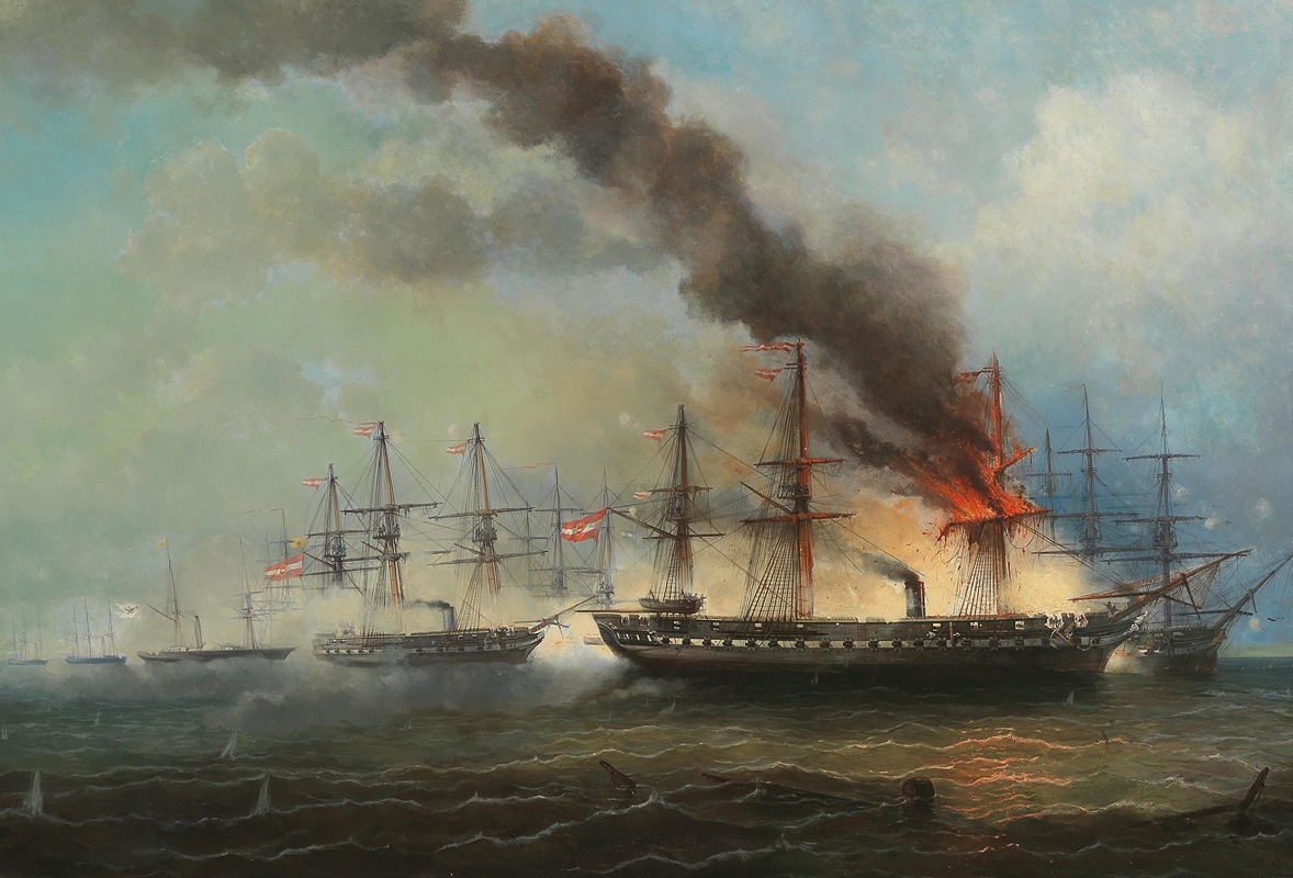 Josef Carl Berthold Püttner - The sea battle at Helgoland on 9 May 1864