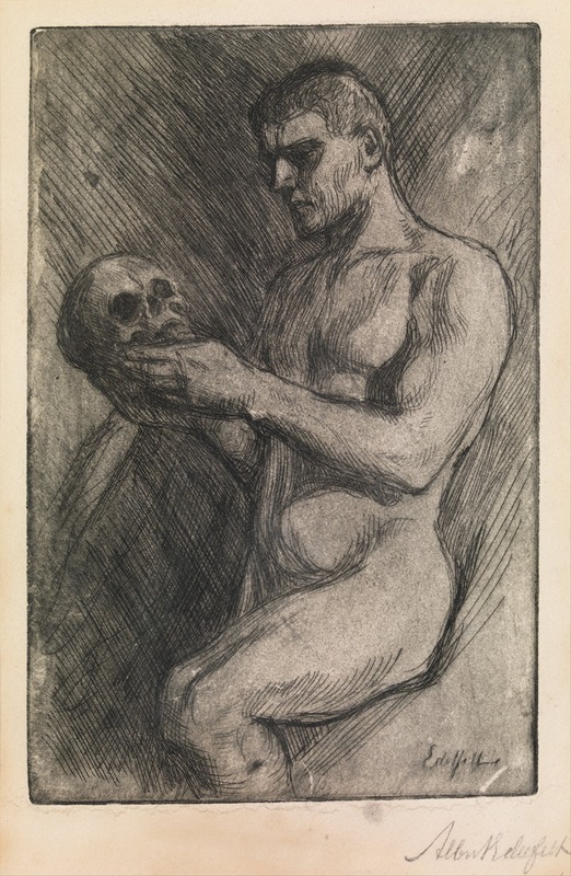 Albert Edelfelt - Naked man and skull