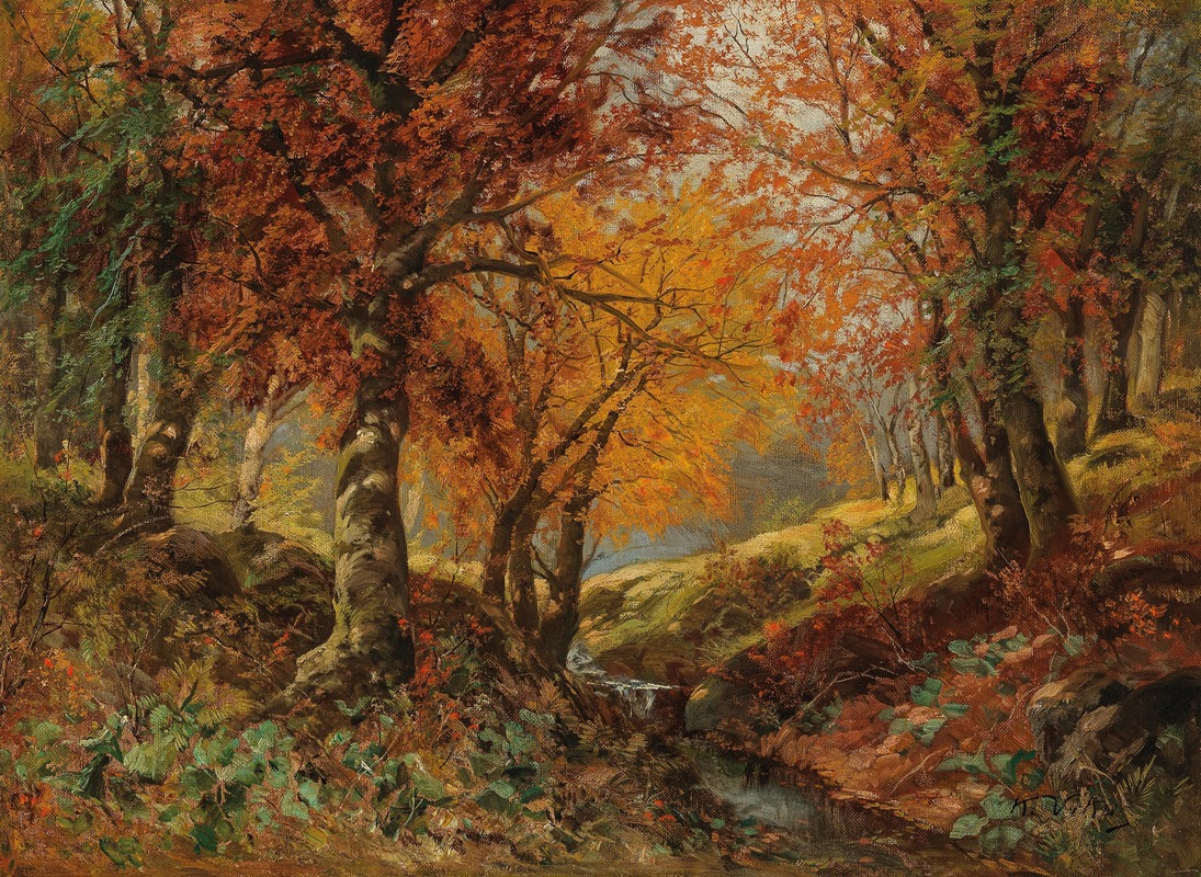 Karl Vikas - A Forest Glade in Autumn