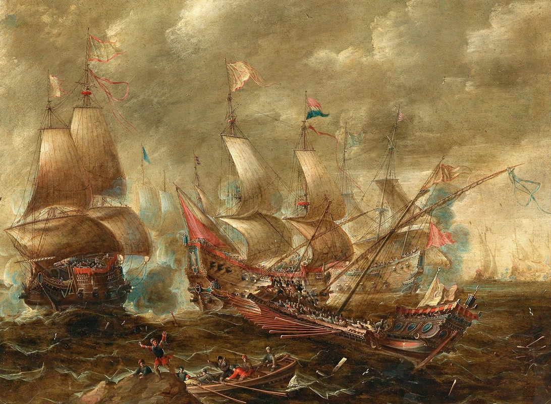 Gaspar van Eyck - A naval battle