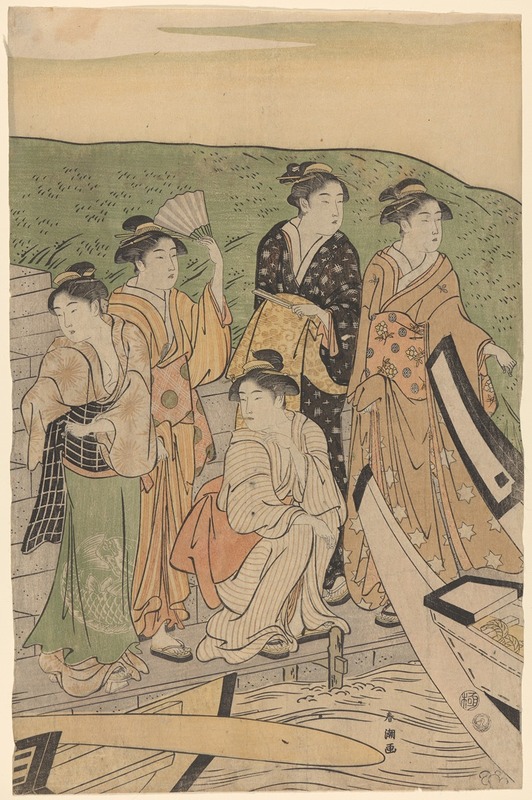 Katsukawa Shunchō - Geisha at the Ferry