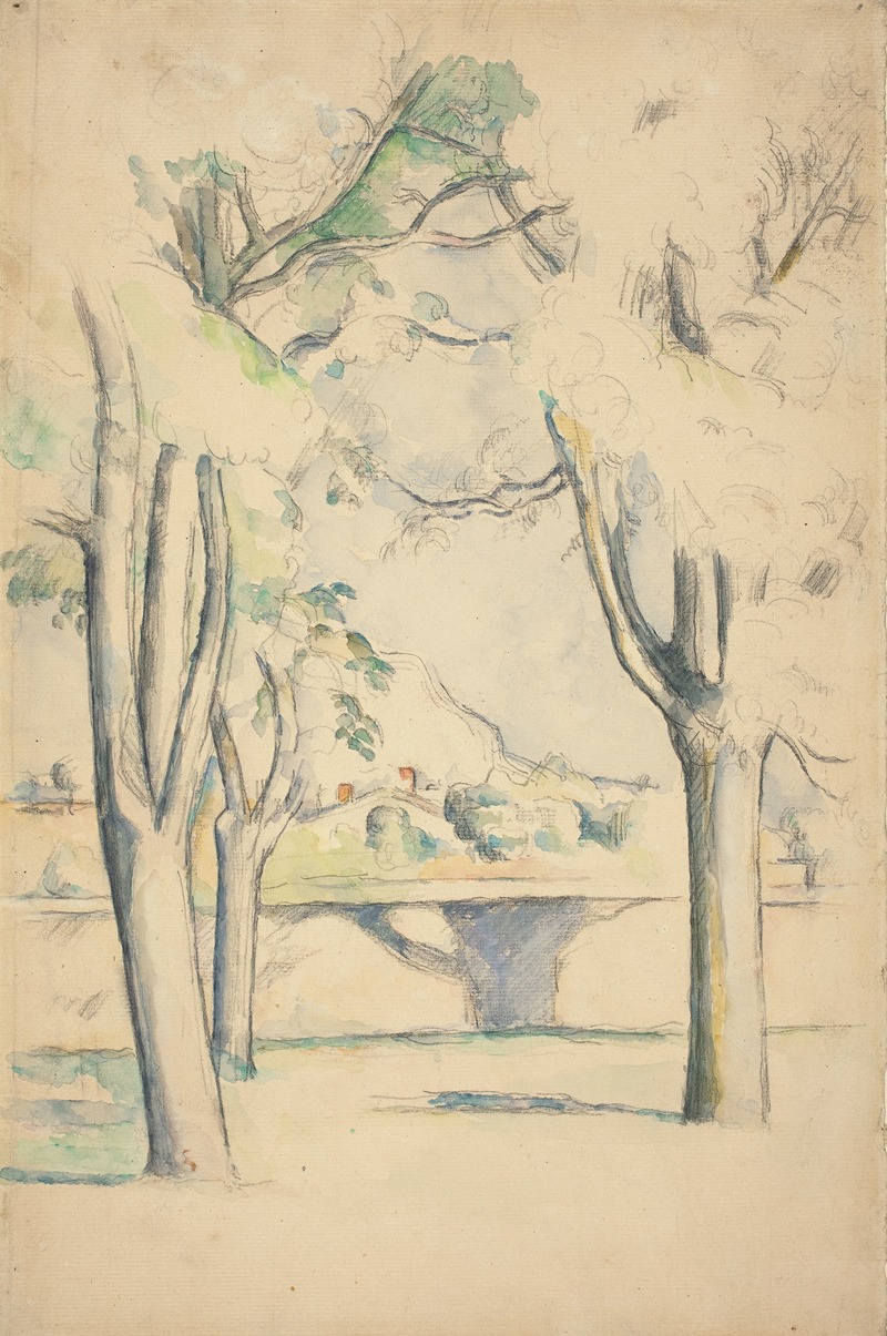 Paul Cézanne - Mont Sainte-Victoire Seen beyond the Wall of the Jas de Bouffan
