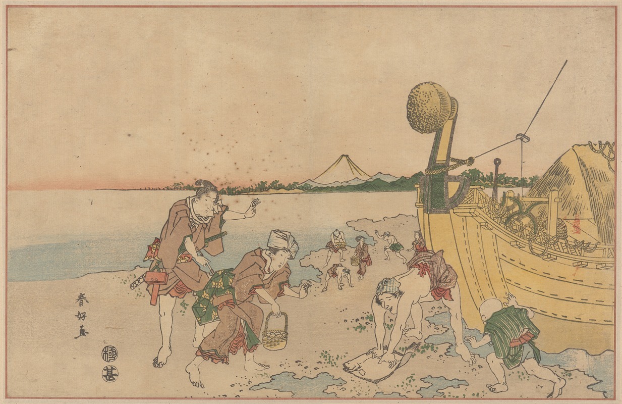 Katsukawa Shunchō - Scene on Beach