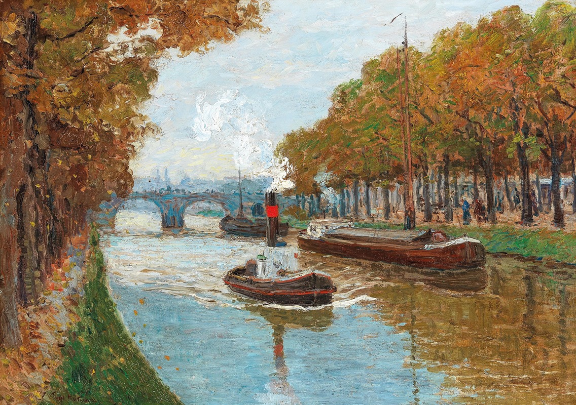 Paul Kutscha - A Canal in Autumn