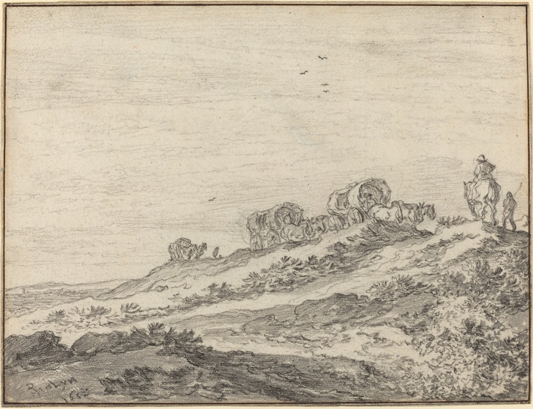 Pieter de Molijn - Travellers along the Crest of a Hill