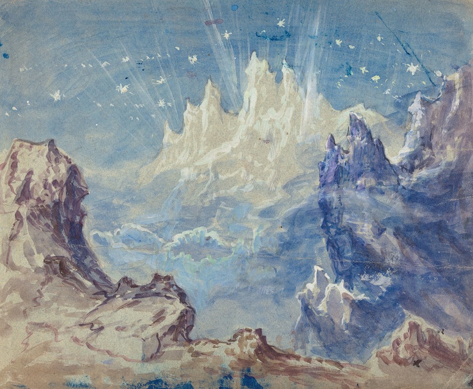 Robert Caney - Fantastic Mountainous Landscape with a Starry Sky