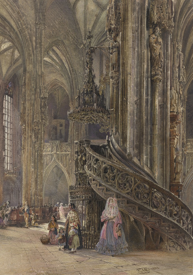 Rudolf von Alt - The Interior of the Cathedral of Saint Stephen at Vienna