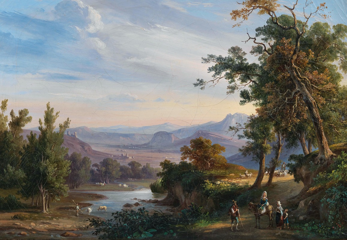 Salvatore Fergola - A View of Lago Fucino