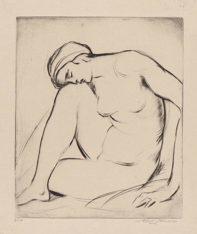 Albert Sterner - Nude resting