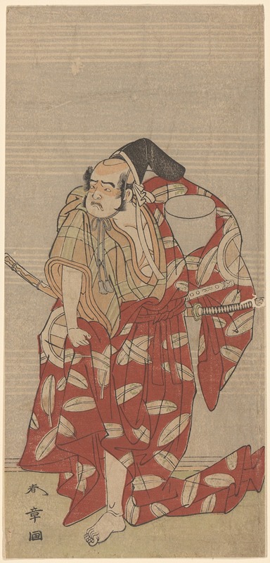 Katsukawa Shunshō - Actor Otoni Hiroji as Samurai with Box