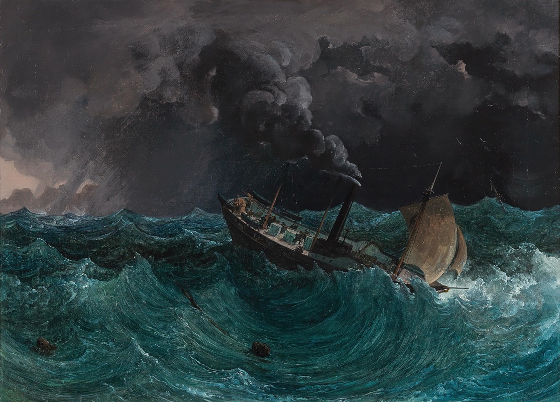 Thomas Ender - The Imperial and Royal Steamboat Marianna in a Storm in the Black Sea