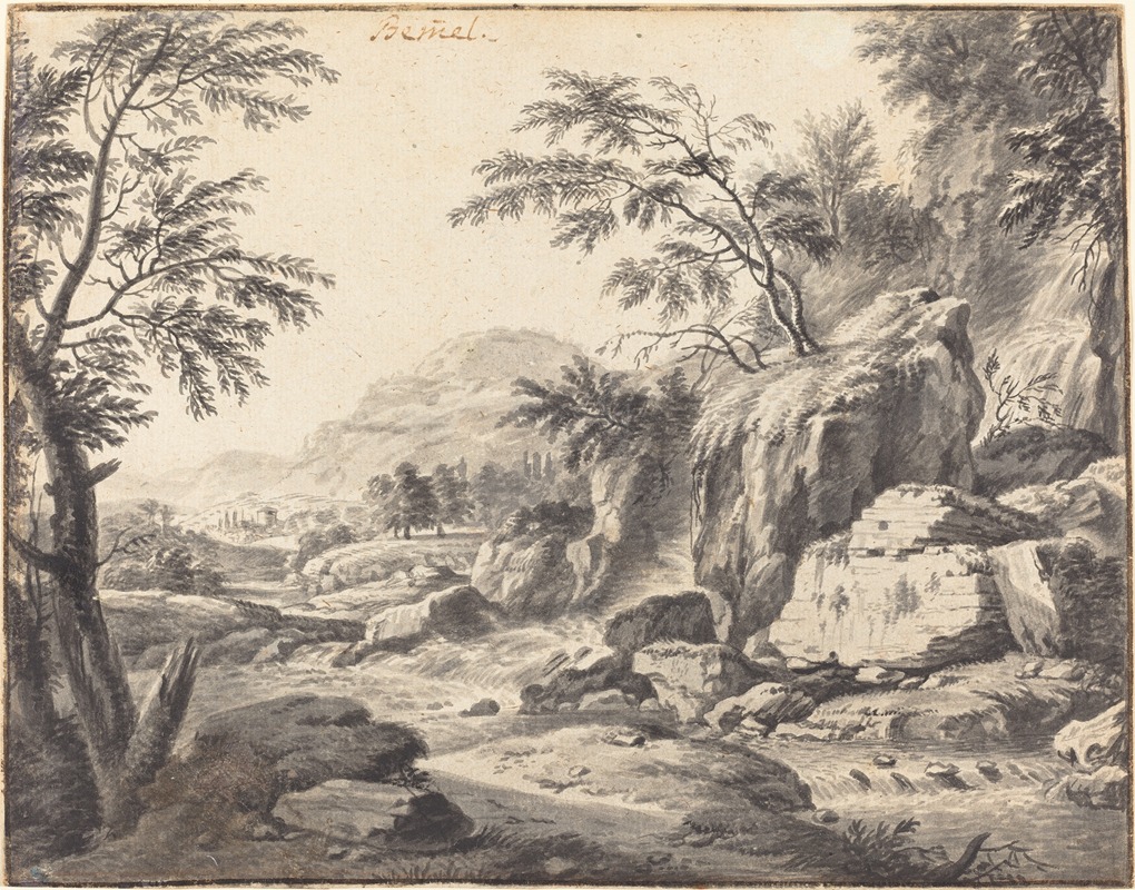 Wilhelm von Bemmel - Classical Landscape with a Waterfall