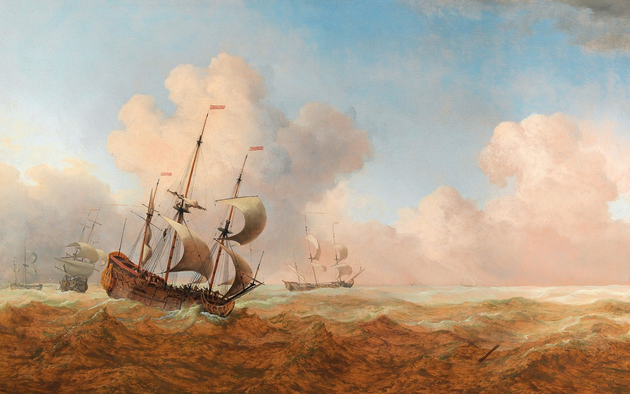 Willem van de Velde the Younger - An English man-o-war in choppy waters