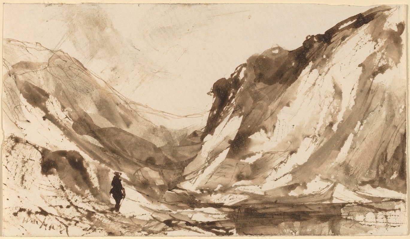 William Hart - Deep Valley in Mountainous Landscape