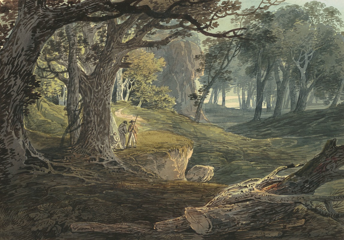 William Payne - Travellers in a Woodland Glade