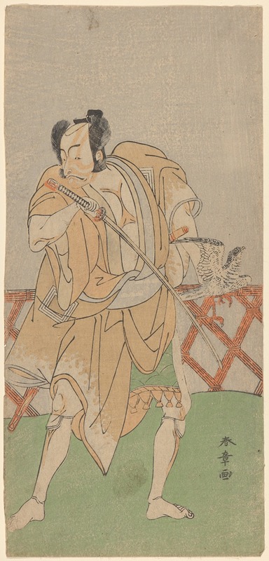Katsukawa Shunshō - The Actor Ichikawa Danjuro with Hawk and Sword