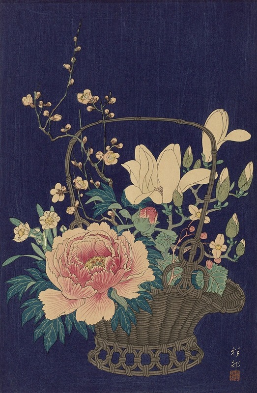 Ohara Koson - Bamboo Flowerbasket