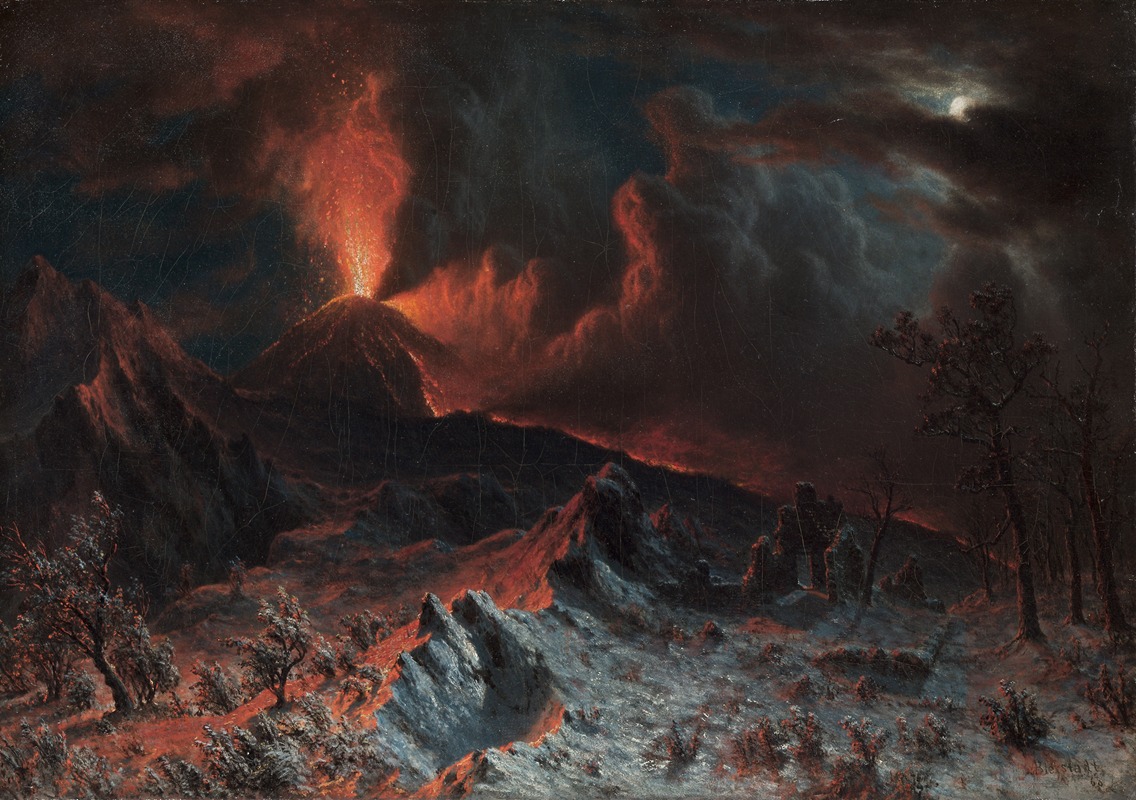 Albert Bierstadt - Mount Vesuvius at Midnight