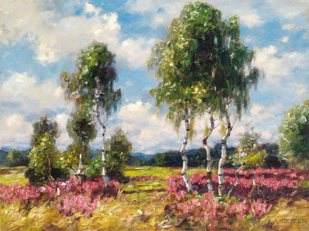Alexander Koester - Birches in a heath landscape, Viktring (Carinthia)