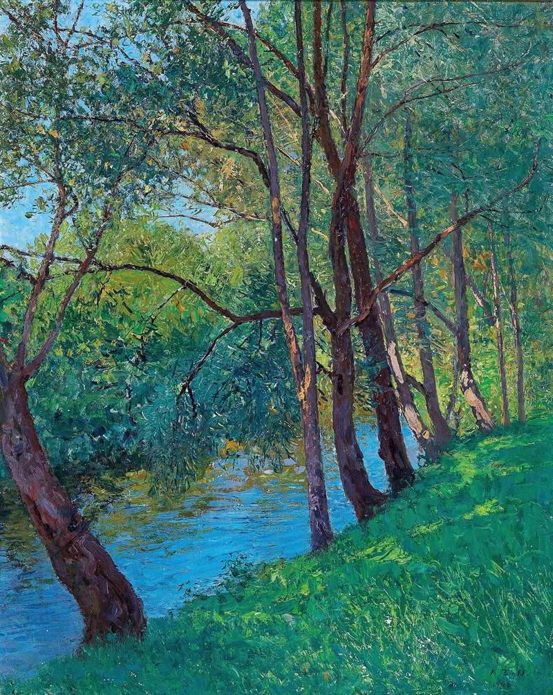 Alfred Zoff - The Stream in the Au (on the Krems Lower Austria Krems,Danube)