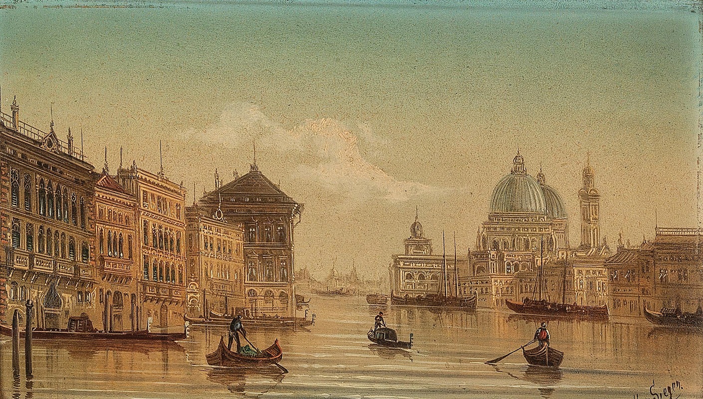 August Von Siegen - Venice, Canal Grand S. Maria della Salute, Venezia