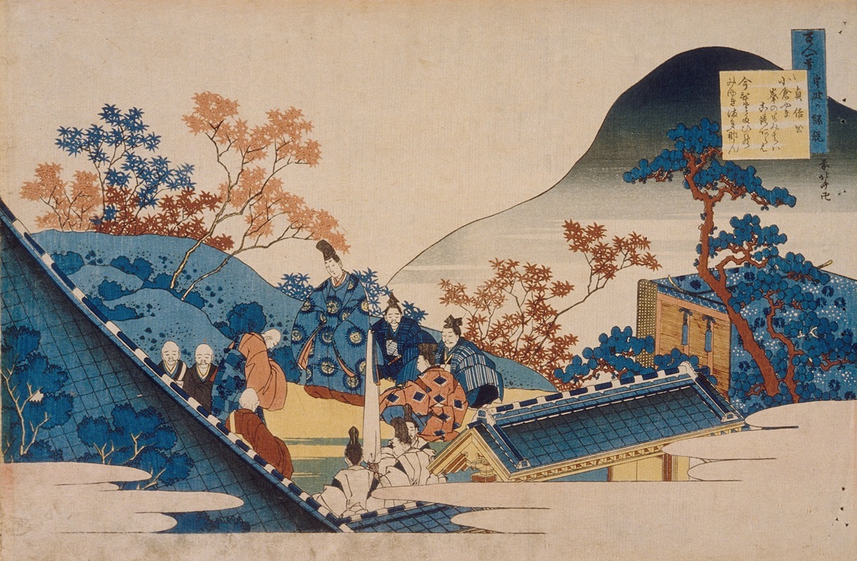 Katsushika Hokusai - Poem by Teishin Kō (Fujiwara no Tadahira)