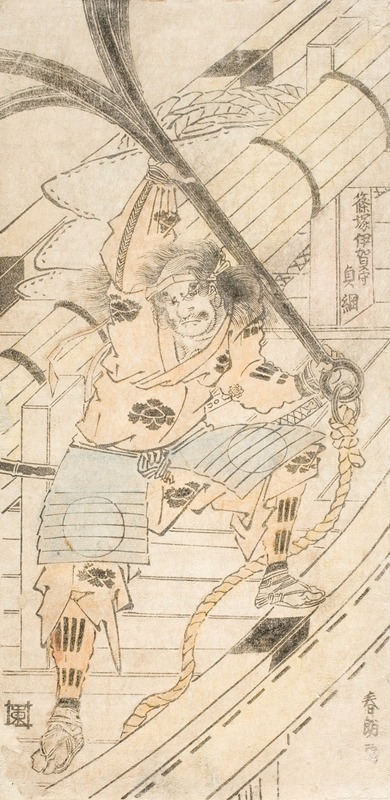 Katsushika Hokusai - Shinozuka Iganokami Sadatsuna Holding a Ship’s Anchor