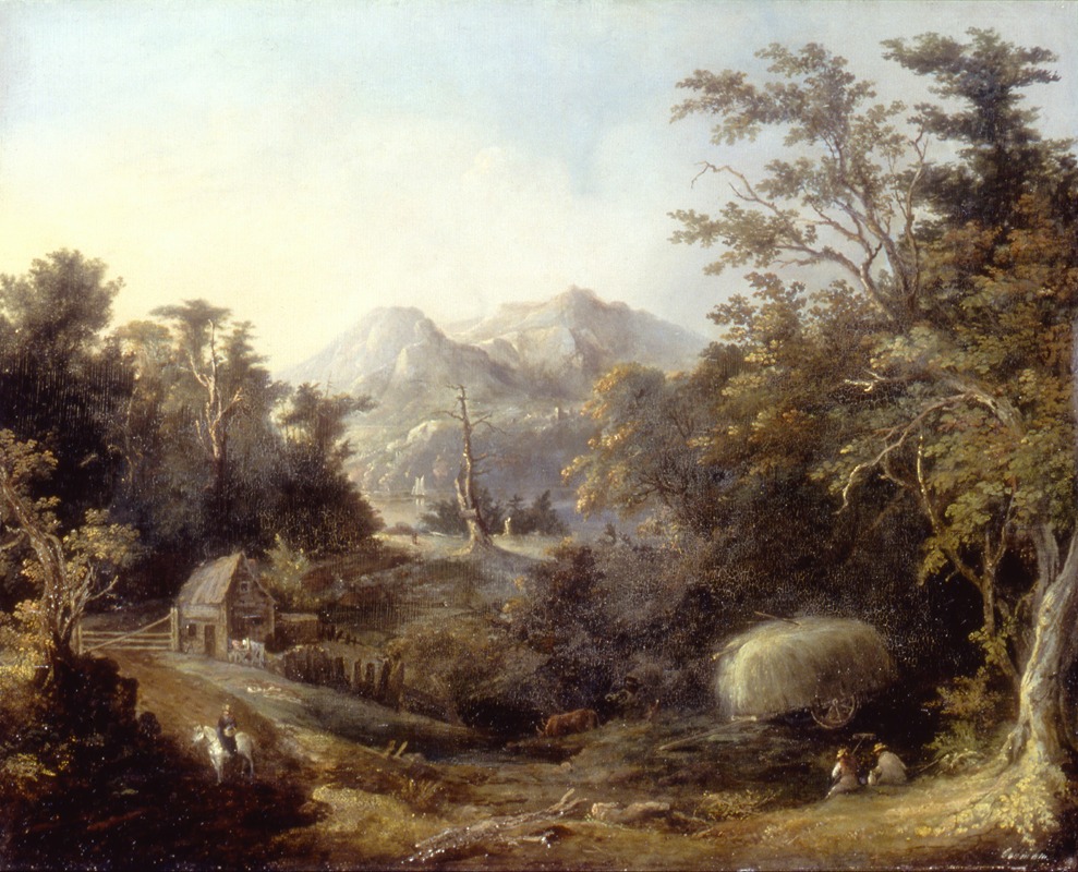 Charles Codman - Landscape with Farm and Mountains