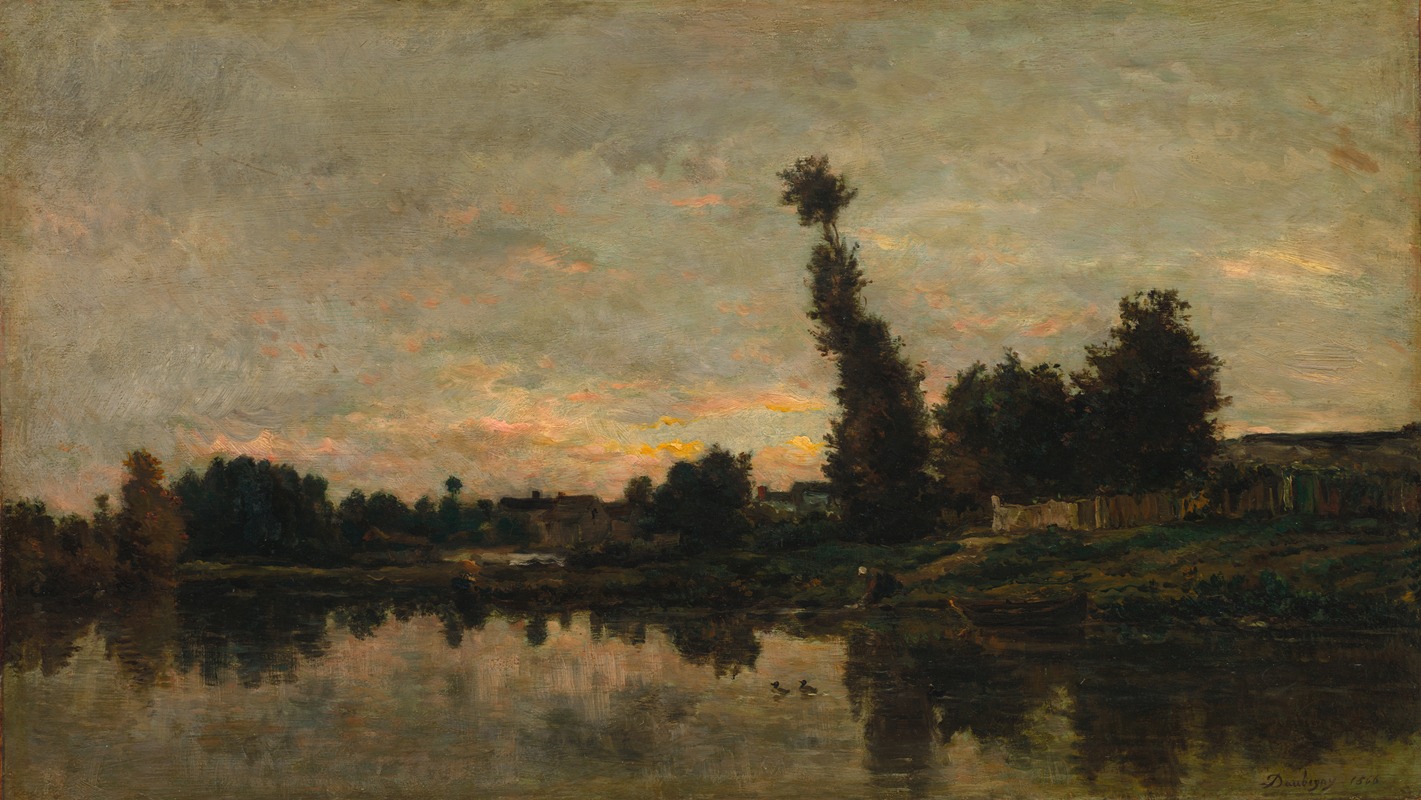 Charles François Daubigny - Sunset on the River Oise