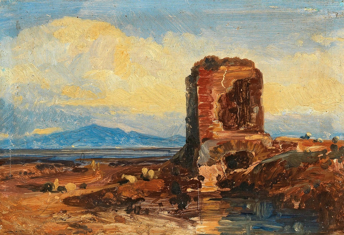 Edward Lear - Ruins in the Campagna