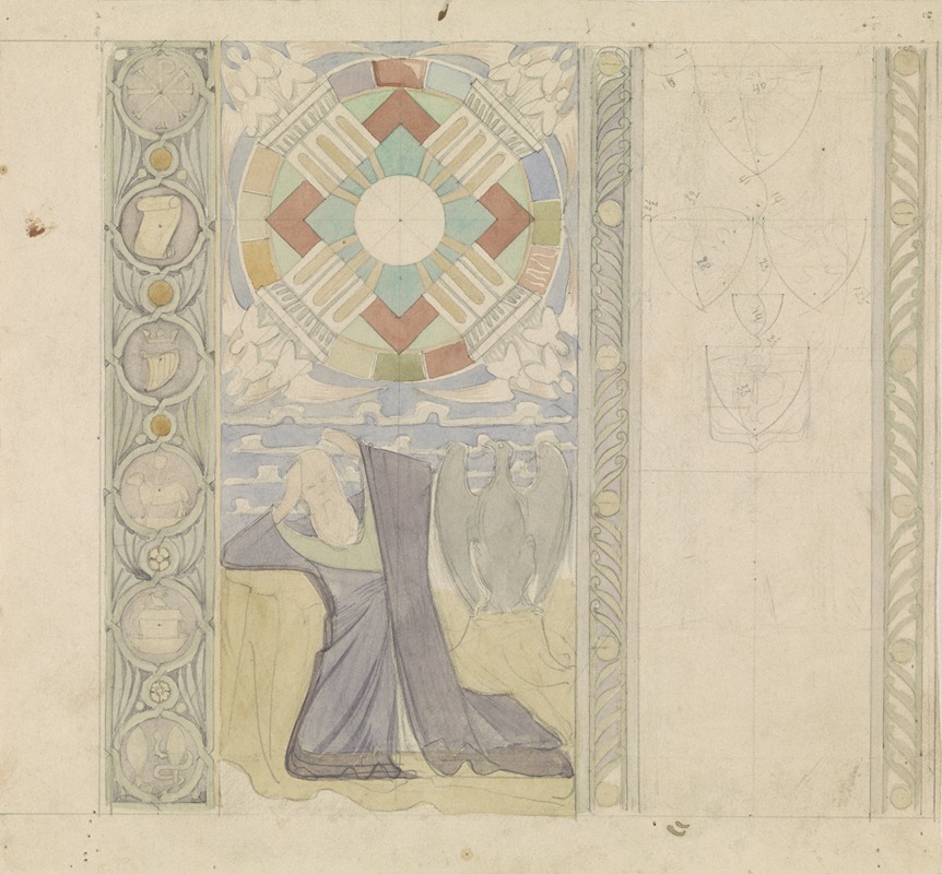 Antoon Derkinderen - Ontwerp voor de Tweede Bossche Wand; visoen van Johannes op Patmos