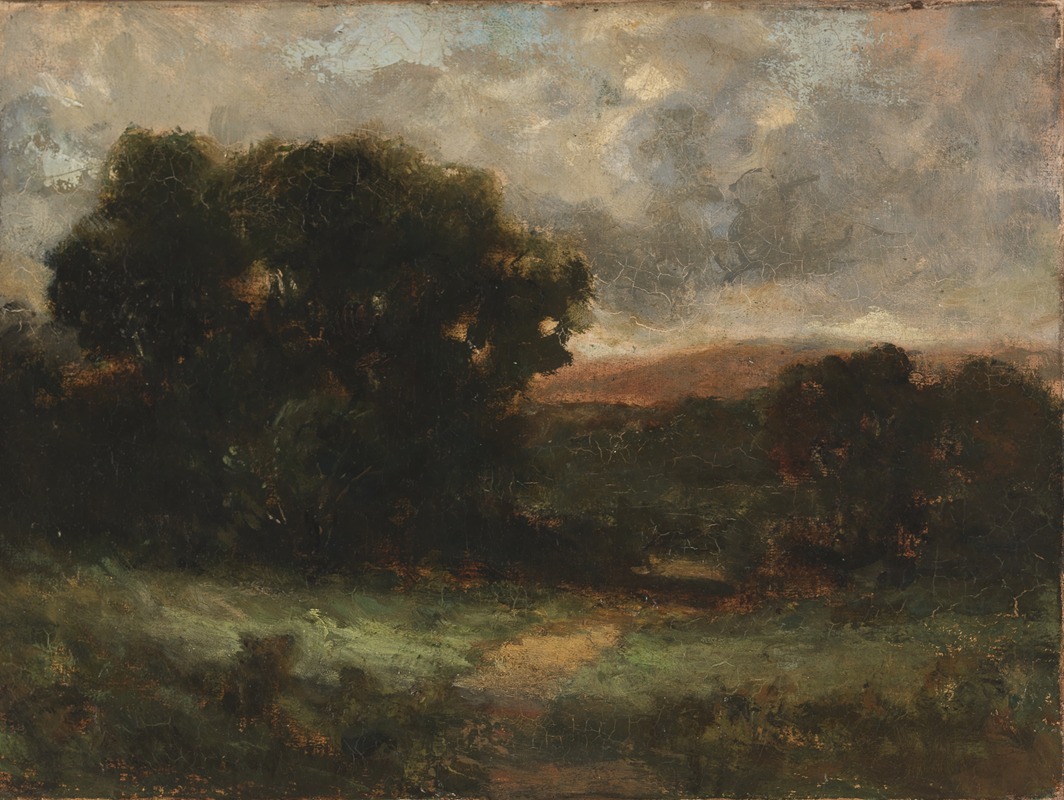 Edward Mitchell Bannister - Untitled (landscape with meadow and trees)