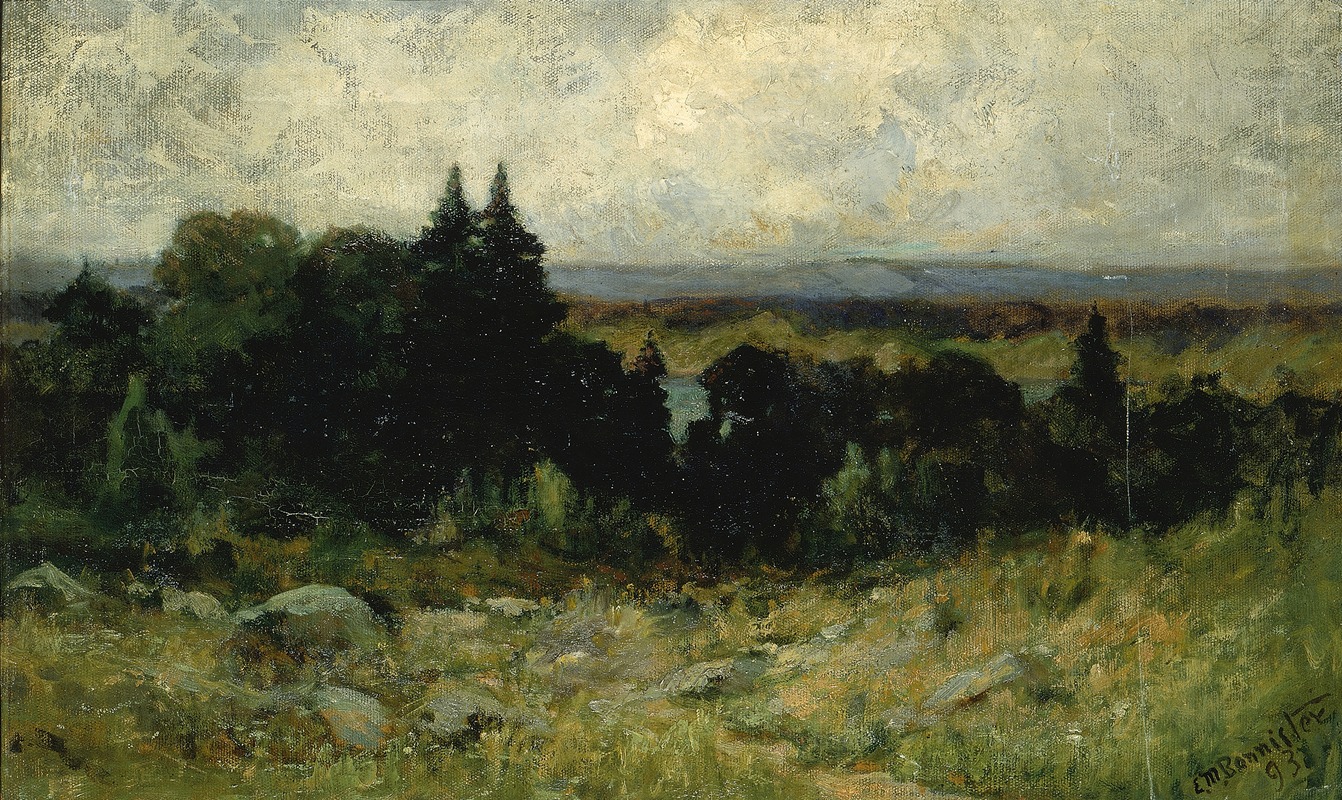 Edward Mitchell Bannister - Untitled (landscape, fields with rocks and trees)