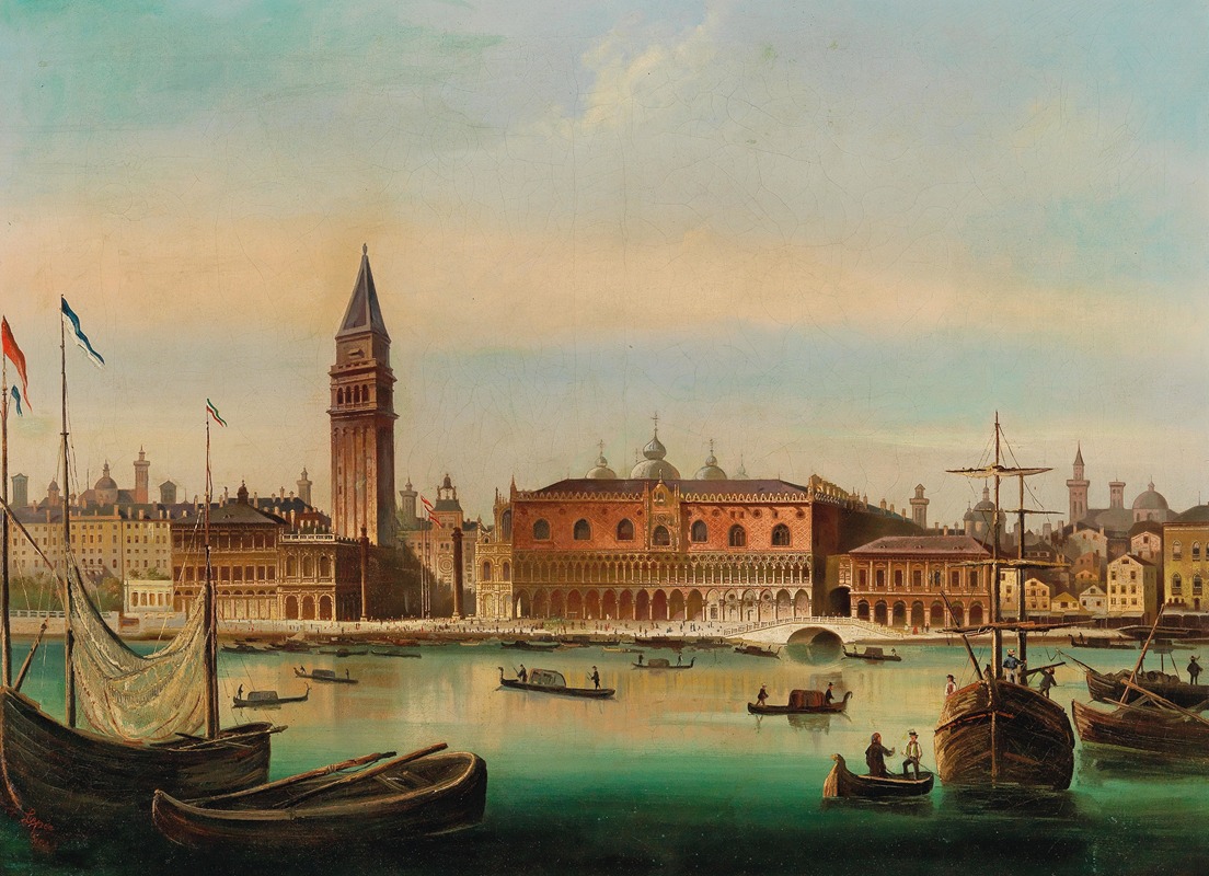 Ferdinand Lepie - Venice, View of the Doge’s Palace and St. Mark’s Square
