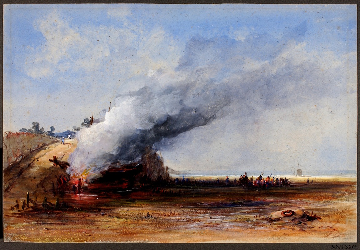 Francis Danby - Burning of an Old Boat